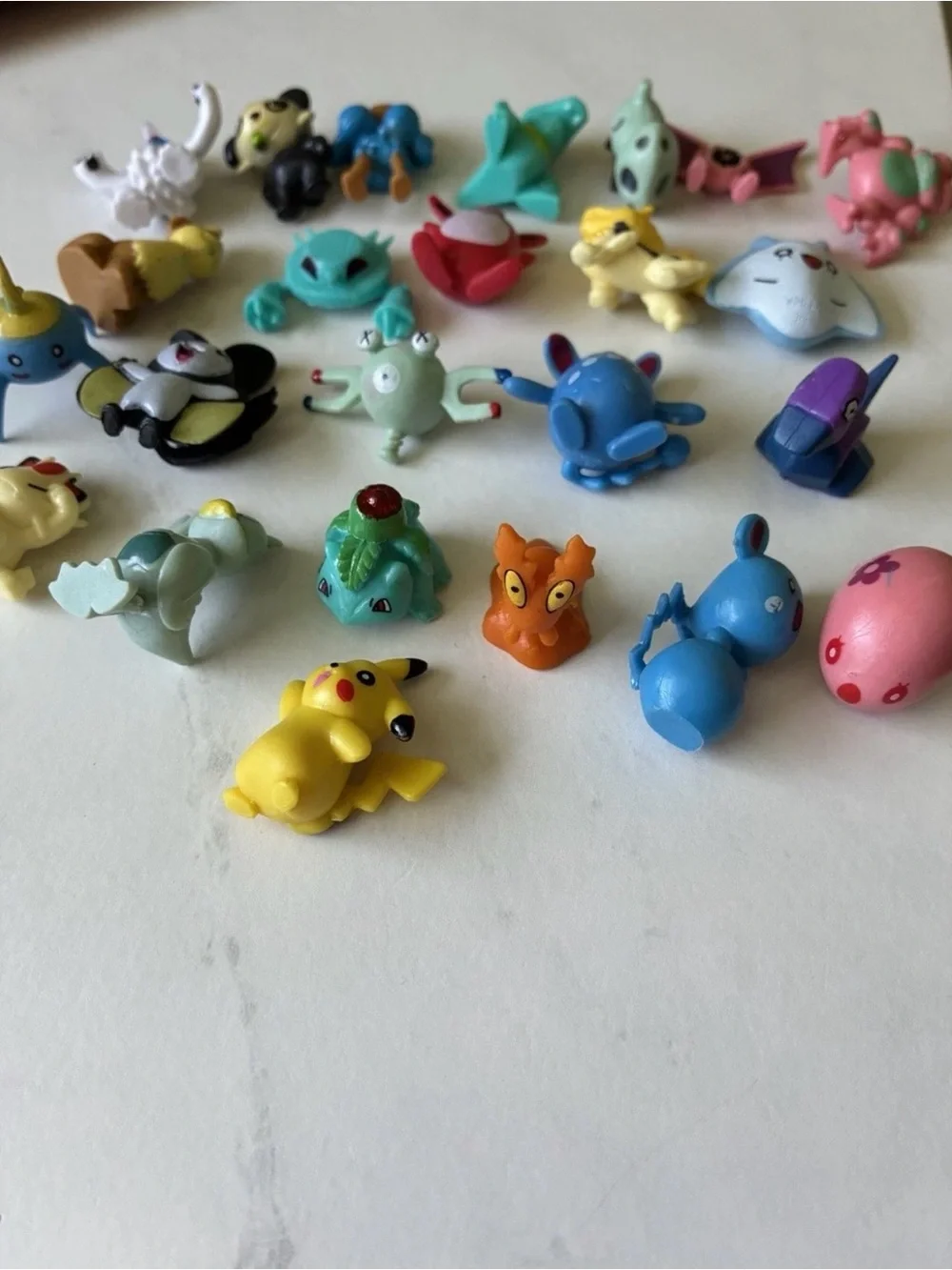 Pokémon Mini Figurine Lot - Assorted Colors (Yellow, Blue, Pink, Green)